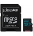 Card de memorie Kingston, MicroSDXC, 64GB, Class 10, UHS-I + Adaptor